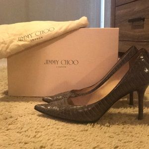 Jimmy Choo Grey Snake Skin pumps-GREAT CONDITION!